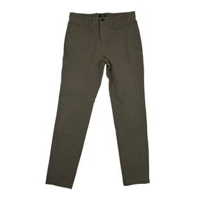 Theory Mens Zaine Bystretch Olive Cotton Nylon Flat Front Chino Pants 32x31